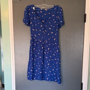 American Eagle Outfitters Blue floral Print Midi viscose Dress